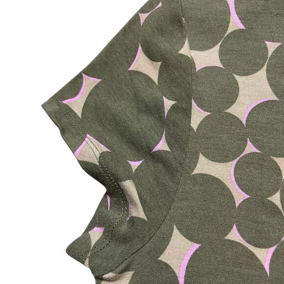 Boden Green Jersey Patterned Short Sleeved V Neck Dress - Picture 5 of 8